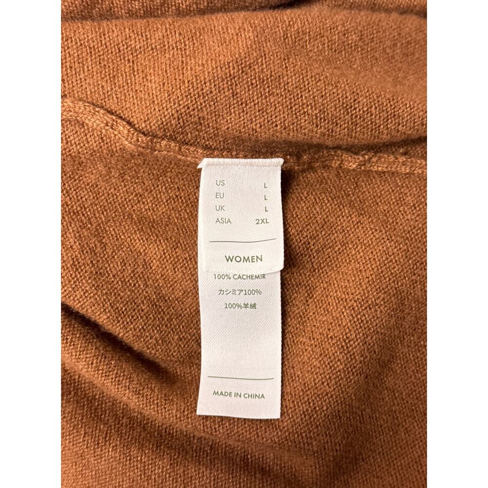 Lilysilk Sweater Large Women 100% Cashmere Wrap Shawl Long Toffee Brown Cardigan - Picture 8 of 9